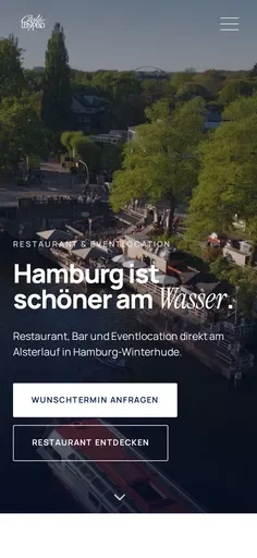Website Café Leinpfad auf dem Smartphone