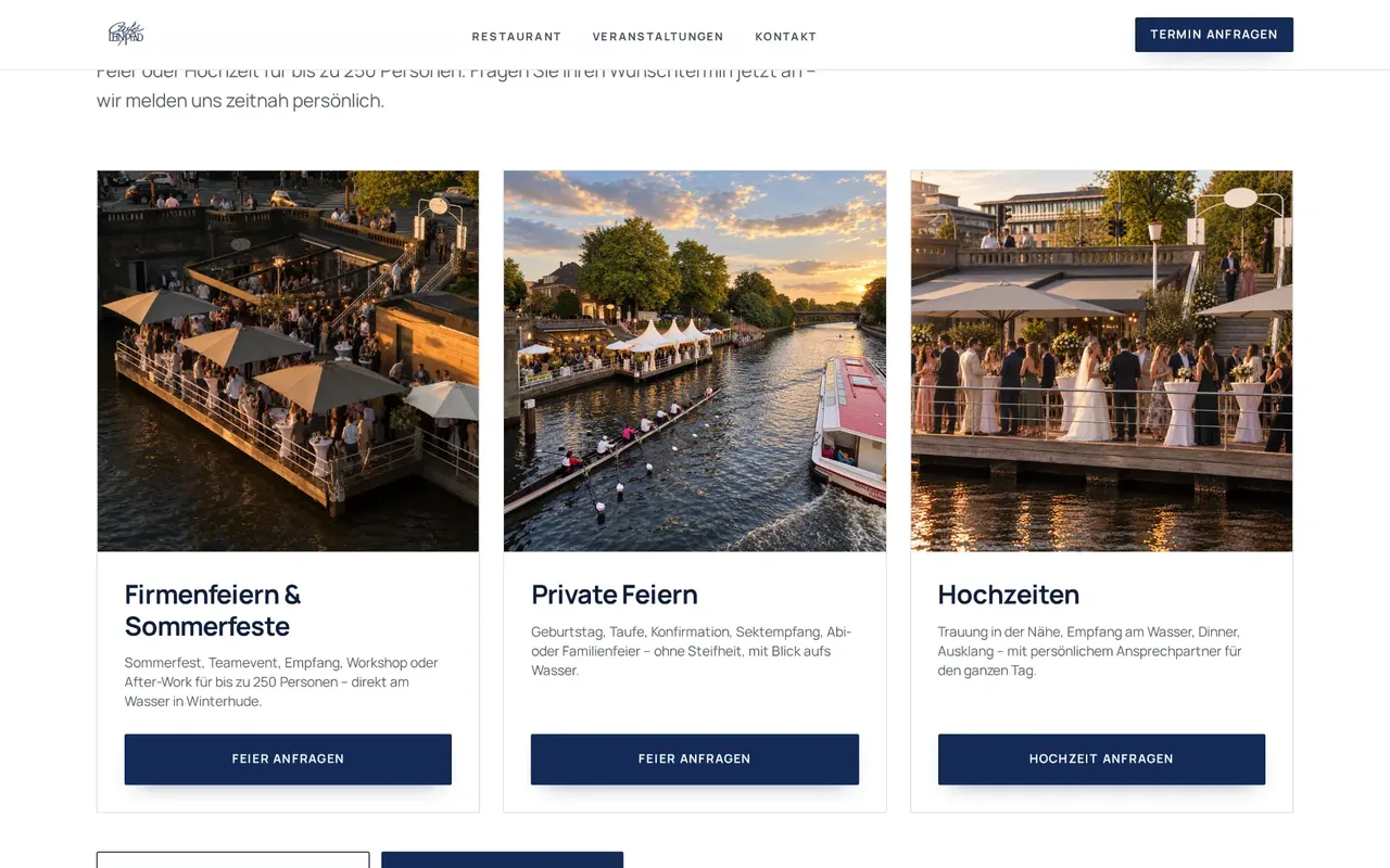 Website Café Leinpfad auf Laptop und Smartphone